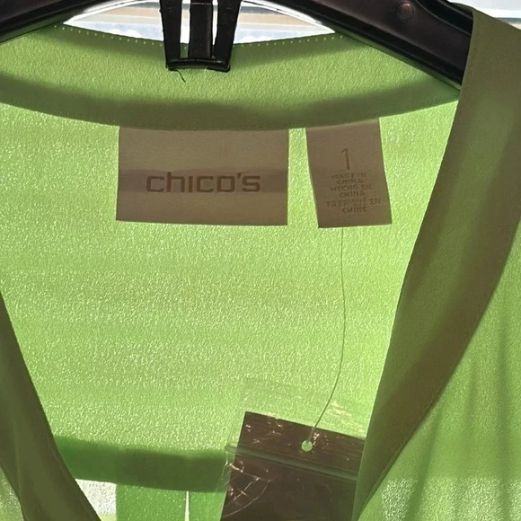 NWT CHICO’S ELEVATED STYLE JILLIAN 3/4 SLV FASH BASIC T SAP GRN SHIRT 1 MSRP $89 - Picture 3 of 10